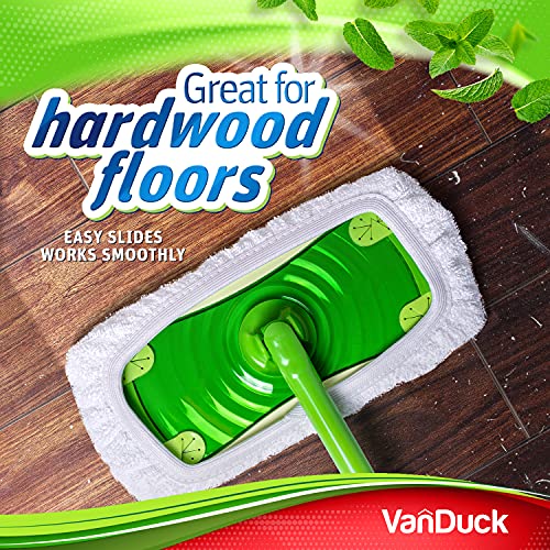 Image of VanDuck Reusable 100% Cotton Mop Pads for Swiffer Sweeper (8-Pack) | Mop not included, reusable terry cloth mop covers, cotton replacement refills, machine washable wet mopping pads