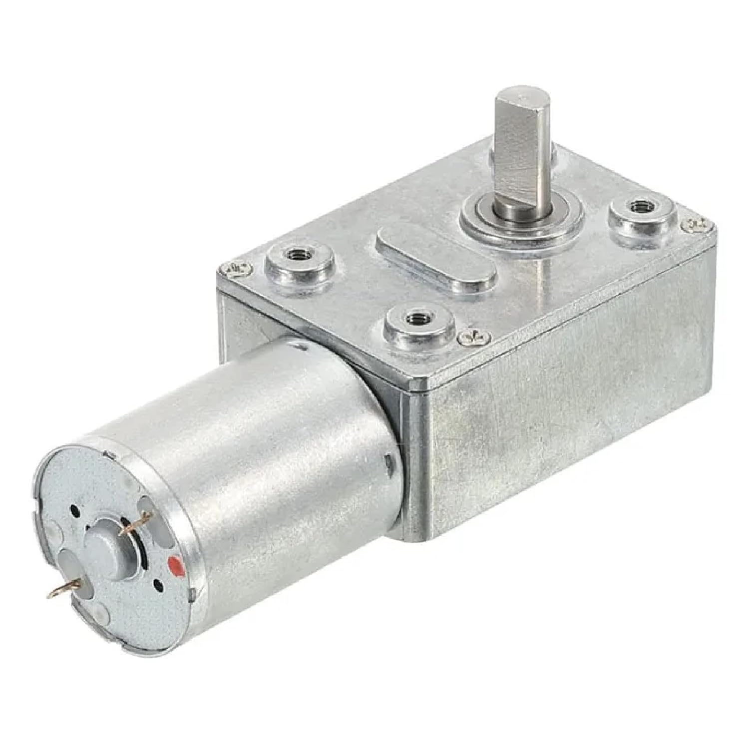 JGY370 DC Turbo Worm Geared Motor, 6mm D-Shaft, High Torque Gear Box Reduction Electric Motor, Compact Design for DIY and Industrial Projects (375rpm 6V)