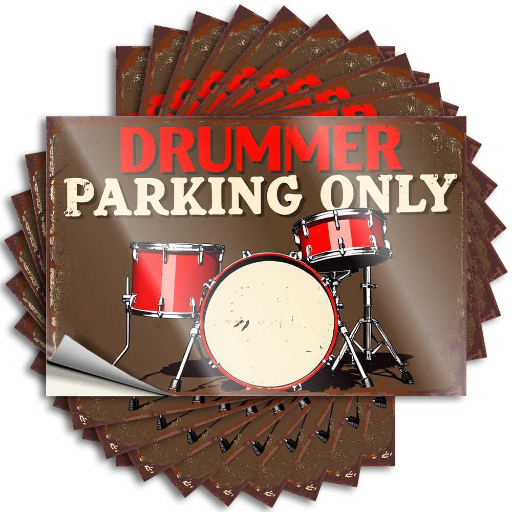 Funny Sticker Coffee Plain Hard Drummer Parking Only: A Musical Signage - No Residue Decals for Fishing(6X9CM)