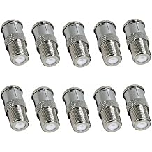 VCE RG6 Coaxial Cable Connector Quick Push On Male to F Type Female Coaxial Extender Copper Plated Adapter 10pcs