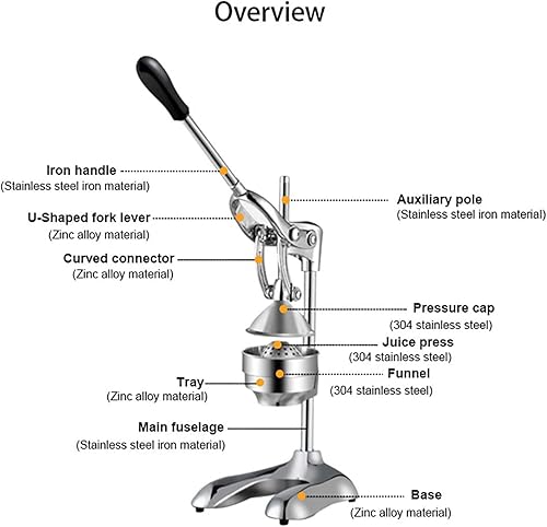 Miniatura 3 de Exprimidor manual de cítricos  Exprimidor de jugo de naranjalimónfruta  Prensa de jugo de hierro fundido resistente  Base antideslizante, fácil
