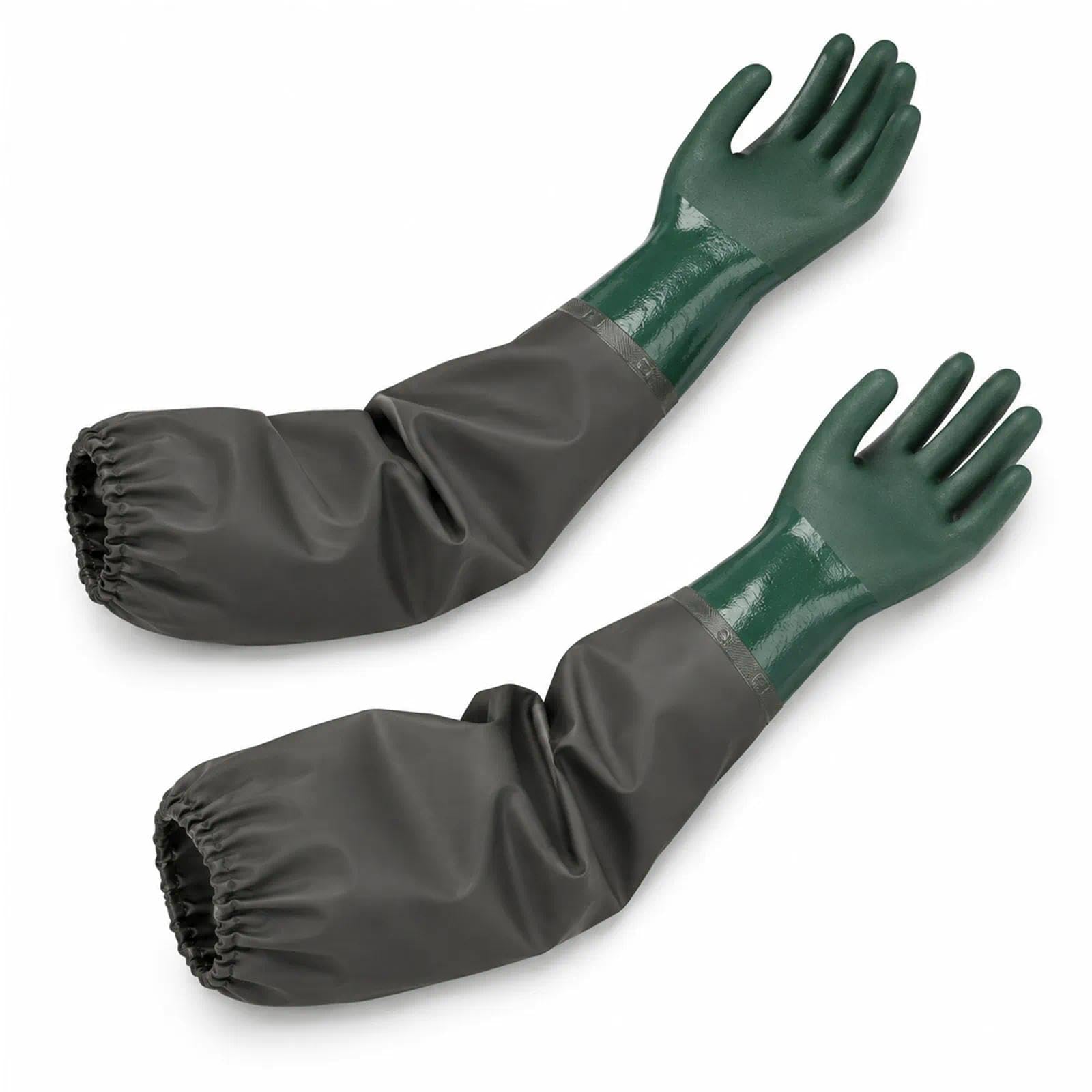 huoanpo 1 Pair Rubber Gloves, Waterproof Long Gloves, 27 Inch
