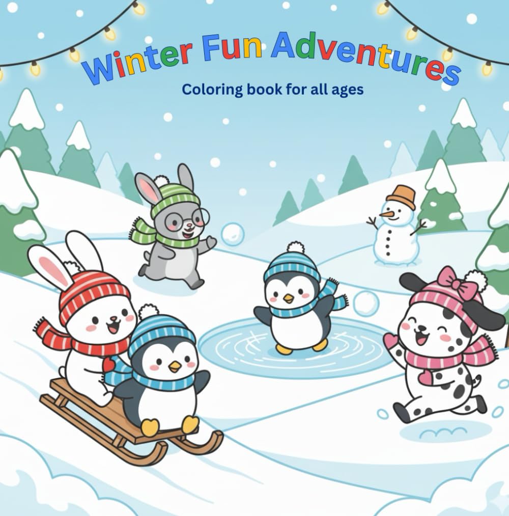 Winter Fun Adventures: Winter Sports & Snow Playground / Winter Forest Adventure (Kawaii Seasons Coloring Adventures)