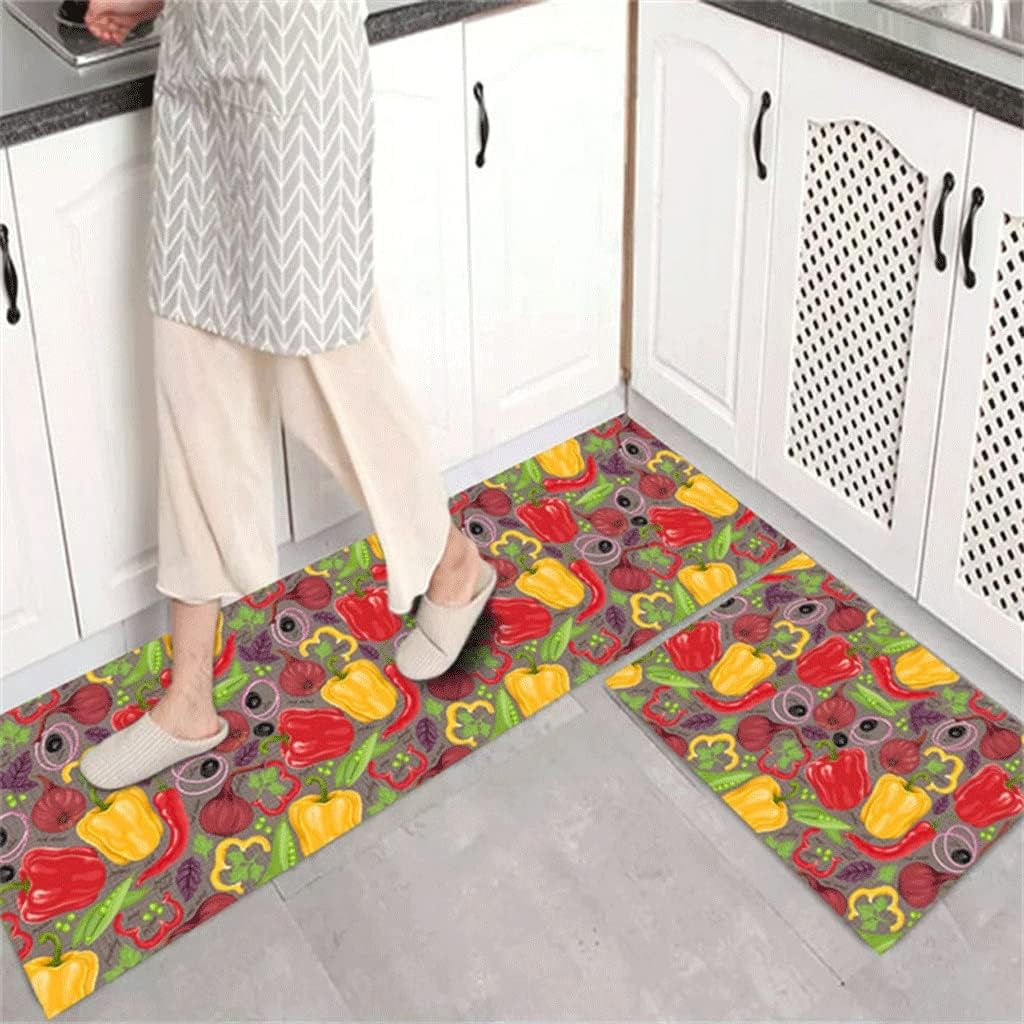 Kitchen Rug Pastoral Floor Mat Washable Long Strip Protective Carpet Balcony Bathroom Floor mat Decor