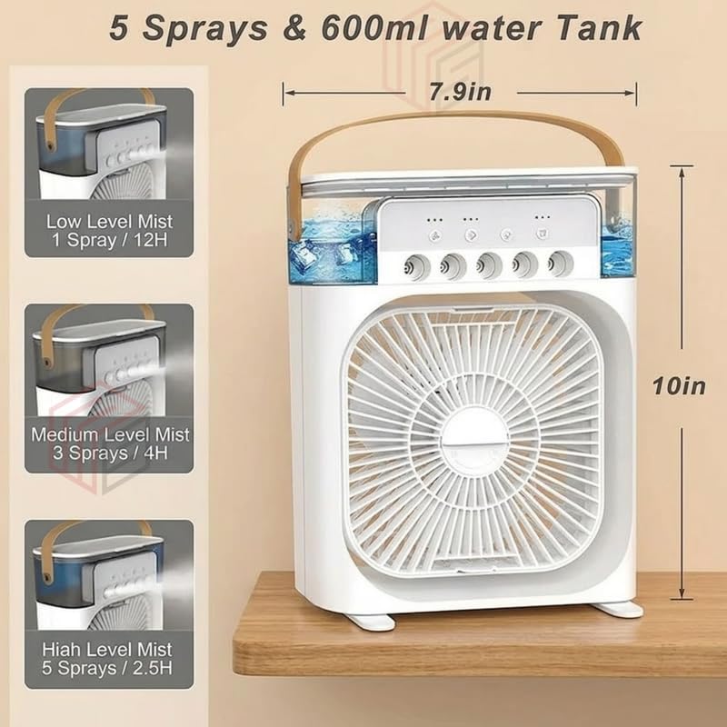 Image of Drumstone TopRated 𝟏𝟓𝐘𝐫 𝐖𝐚𝐫𝐫𝐚𝐧𝐭𝐲 Mini Air Cooler for Room Cooling, Portable Mini AC for Home and Office, 3-in-1 Air Conditioner, Humidifier and Personal Cooling Fan with Timer