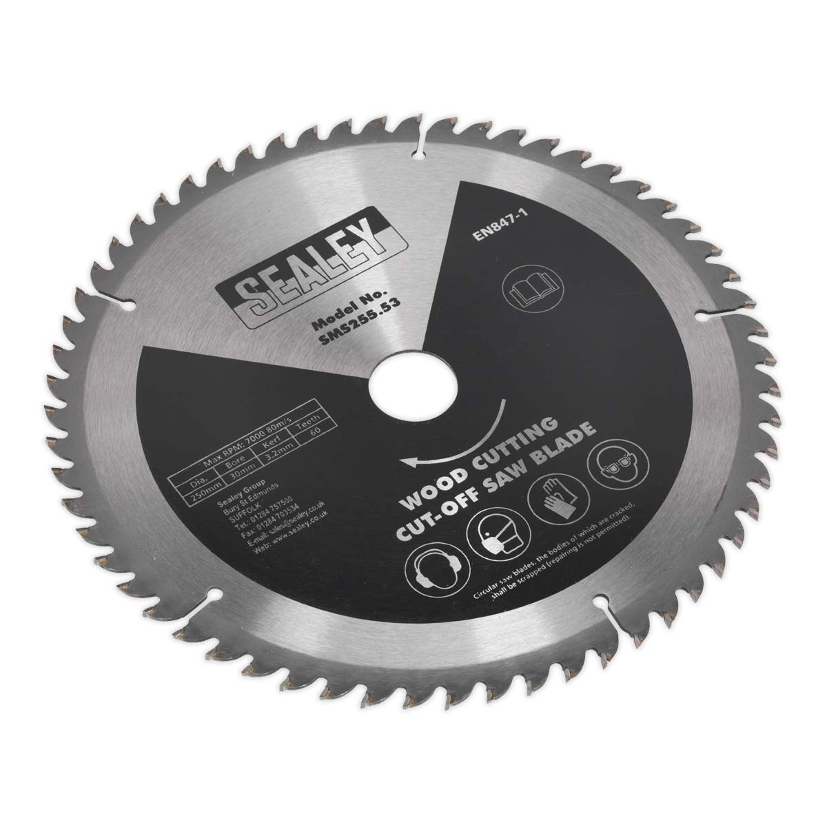 Lame de scie Ø250 x 3,2 mm/30 mm 60tpu Sealey Sms255.53 rouge pour machine d'atelier