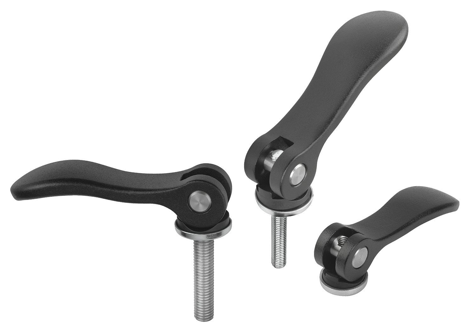 Kipp 04233-1011A2X30 Steel Adjustable Cam Levers with 1/4-20 External Thread, Inch, Blue Chromated Finish, 30 mm Screw Length, Size 1