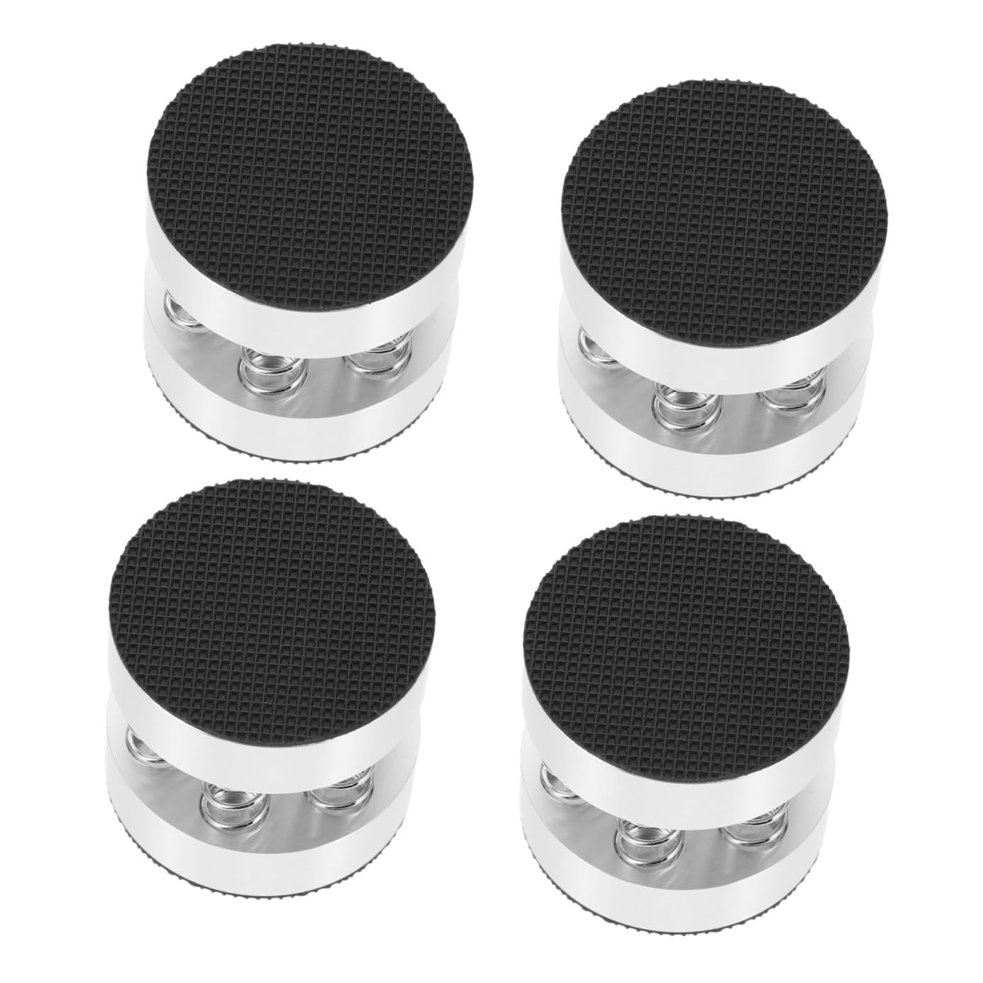 NUOBESTY 4 Pezzi Piedini a Molla per Altoparlanti Smart Speaker Antishock in Lega di Alluminio e Gomma, Stabilità Garantita per Uso Domestico e Ktv