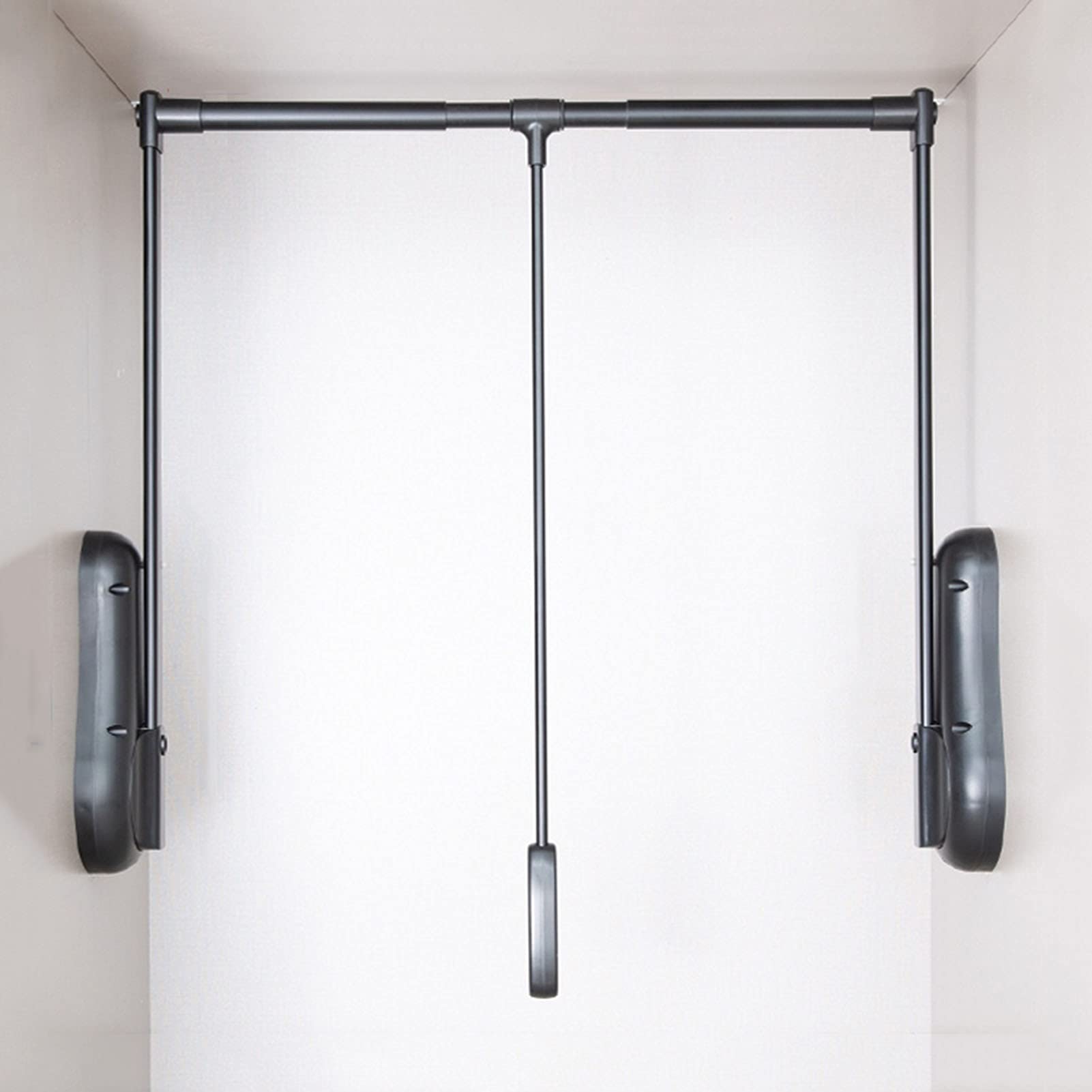 HTTGDGDH Adjustable Closet Lifting Hanger Drying Rack, Space-Saving Pull-Down Coat Rack, Aluminum Wardrobe Rail, Soft Reset Design, Fits 510-650Mm, Ideal For Home Organization,B-650-850mm