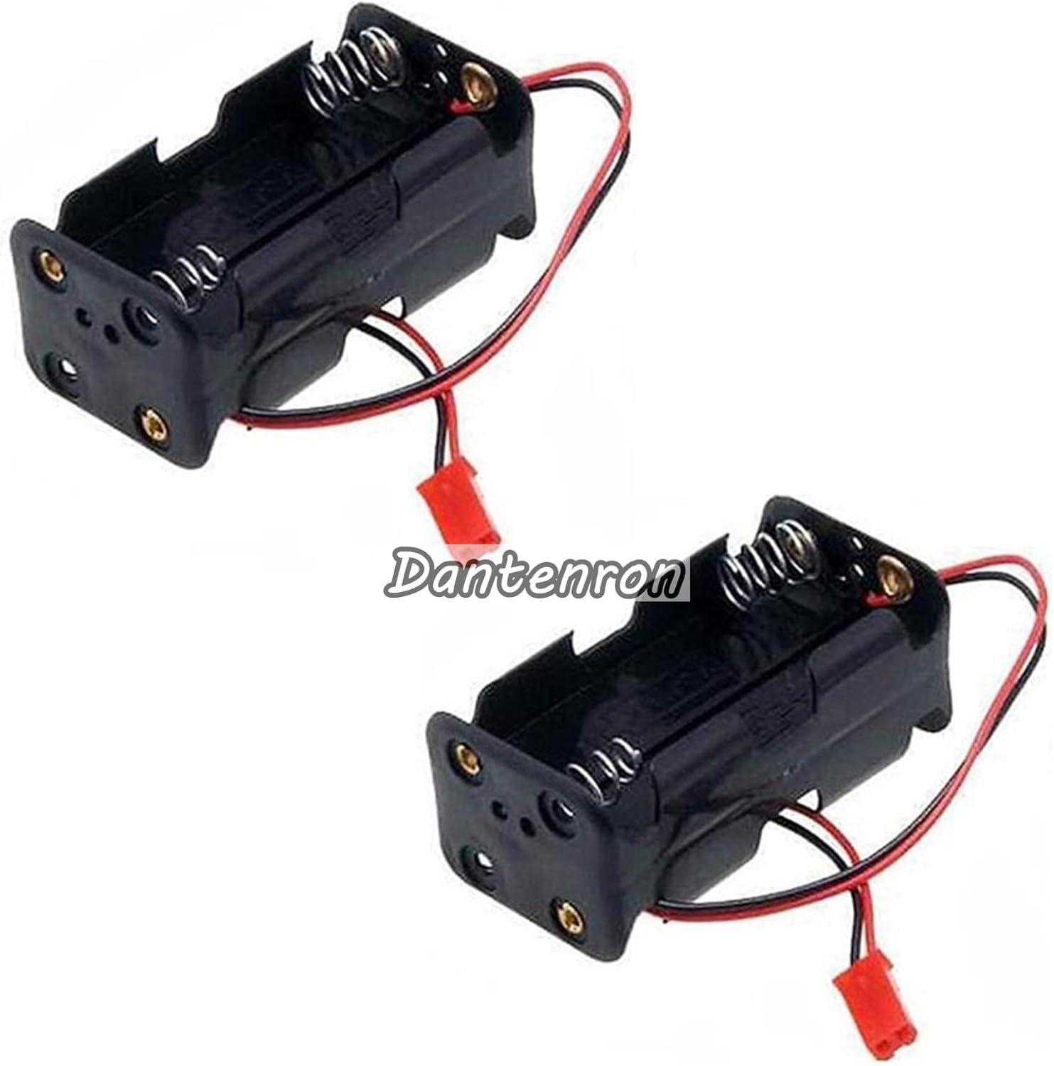 2Park RC On-Off Power Switch Battery Receiver And 4 Cell AA Battery Container Case Holder Pack Box with JST Plug for 1/8 1/10 Crawler Truck Off Road Car Airplane Drone Receiver Servo ESC