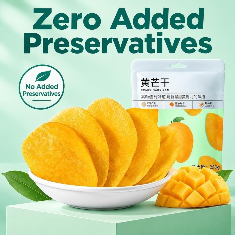 Getrocknete Mangoscheiben, 500 g, süßer Kausnack