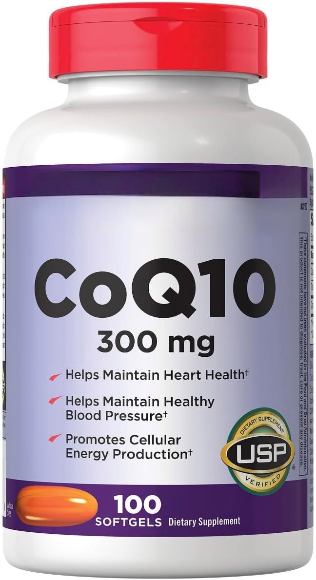 KS CoQ10 300mg Softgels, 100 Count, Heart Health Support, USP Verified, Promotes Cellular Energy Production