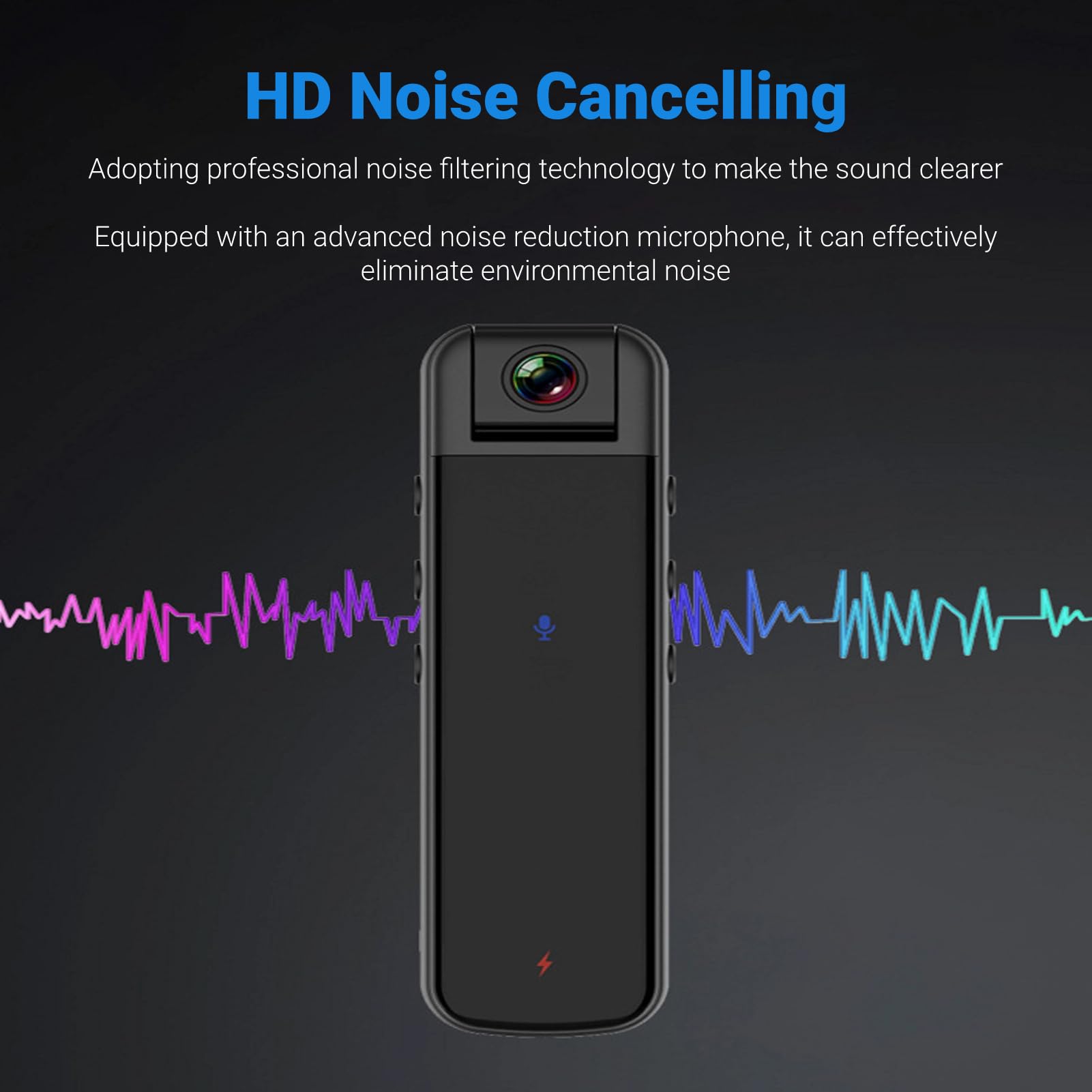 Caméra Corps HD, 1080P Infrarouge Vision Nocturne WiFi Enregistreur Vidéo Portable avec Clip Arrière, Détection de Mouvement Auto Save Action Camera avec Objectif Rotatif à 180°,