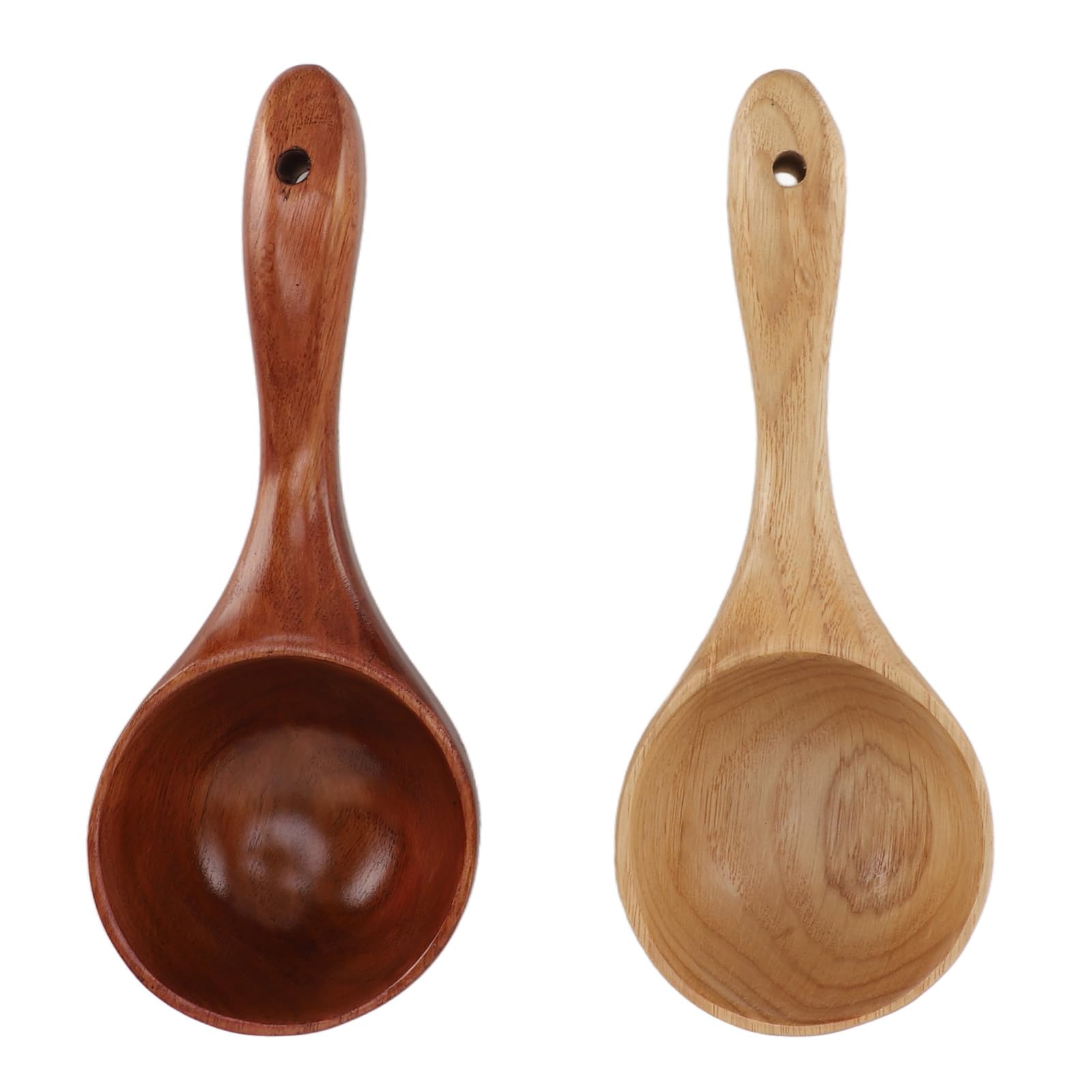 Soup Spoons Solid Wood Multifunctional Stylish Set of 2 Wooden Soup Ladles for Kitchen
