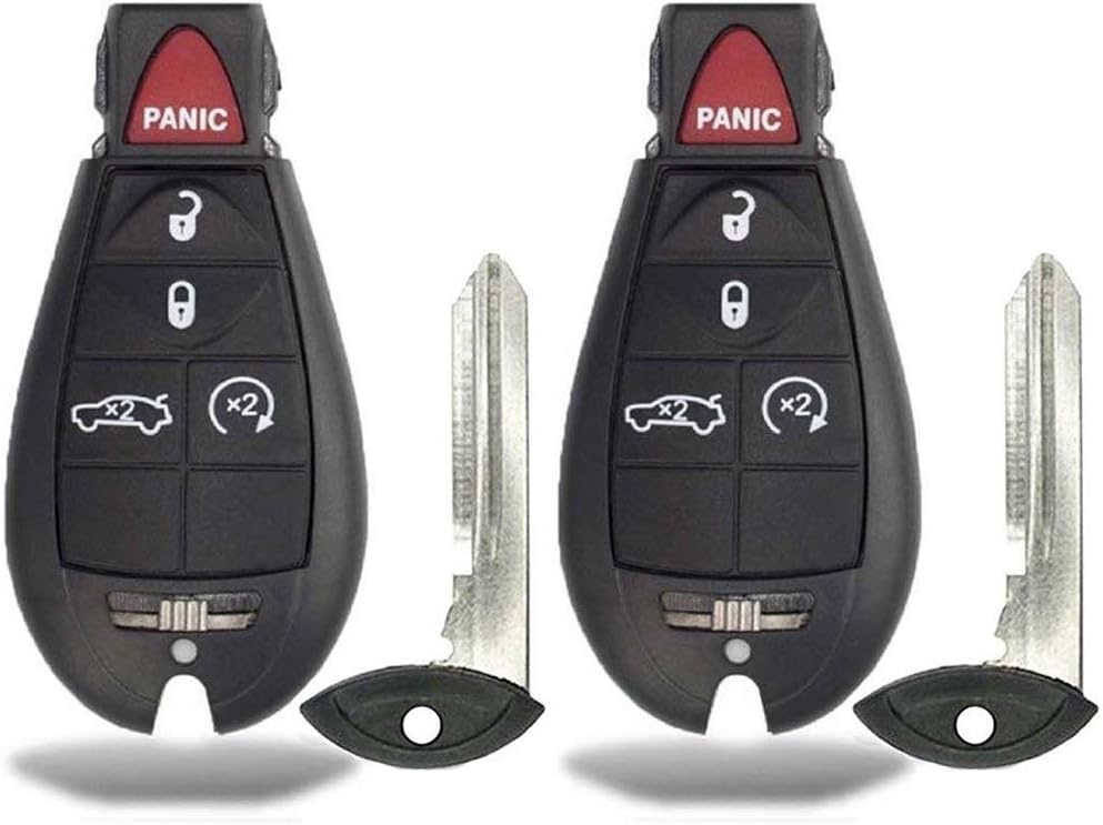 2 New Keyless Entry 5 Buttons Remote Start Car Key Fob M3N5WY783X, IYZ-C01C For 300 Challenger Charger Durango Jeep Grand Cherokee