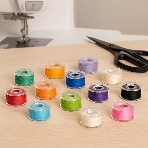 Miniatura 7 de Mandala Crafts 25 bobinas preenrolladas SA156 blancas para máquina de coser Singer -15J SA156 hilo de bobina precargado para máquina de coser