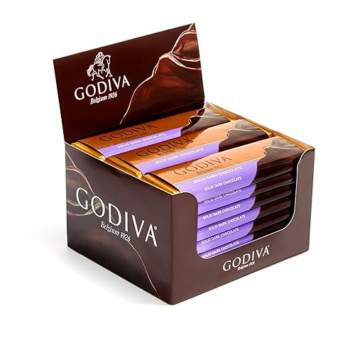 Godiva Chocolatier Barras de chocolate negro, golosinas de chocolate, amantes del chocolate negro, barra de caramelo de chocolate a granel, 24