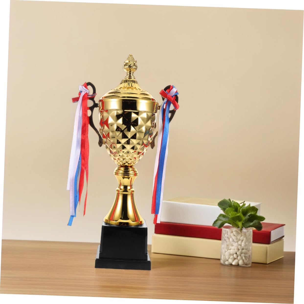 Gatuida Copa de Trofeo Grande de Metal Resistente para Competiciones y Celebraciones Diseño Único Creativo para Eventos Interiores y Exteriores