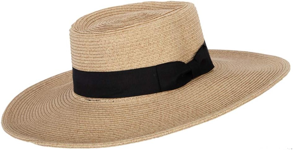 Women's Paper Braid Large Brim Gambler Style Dressy Sun Hat - Image 3