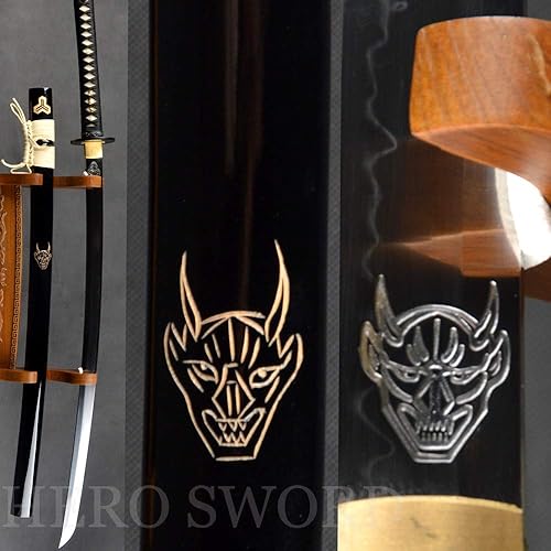 Miniatura 9 de Hecho a mano Kill Bill Espada samurai japonesa arcilla tradicional templada T1095 katana de acero de alto carbono Set Real Razor Sharp Combat Ready