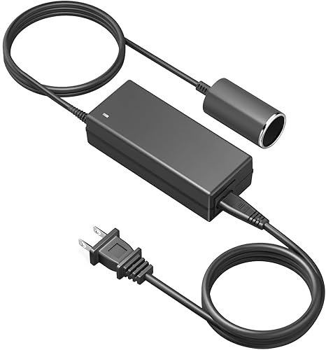 HKY Adaptador de fuente de alimentación para encendedor de cigarrillos de automóvil de 110 V CA a 12 V CC, convertidor para refrigerador, bomba de