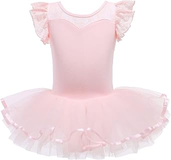 MYRISAM Toddler Girls Short Sleeve Ballet Dance Dress Princess Tutu Skirted Leotard Ballerina Costume Gymnastics Dancewear