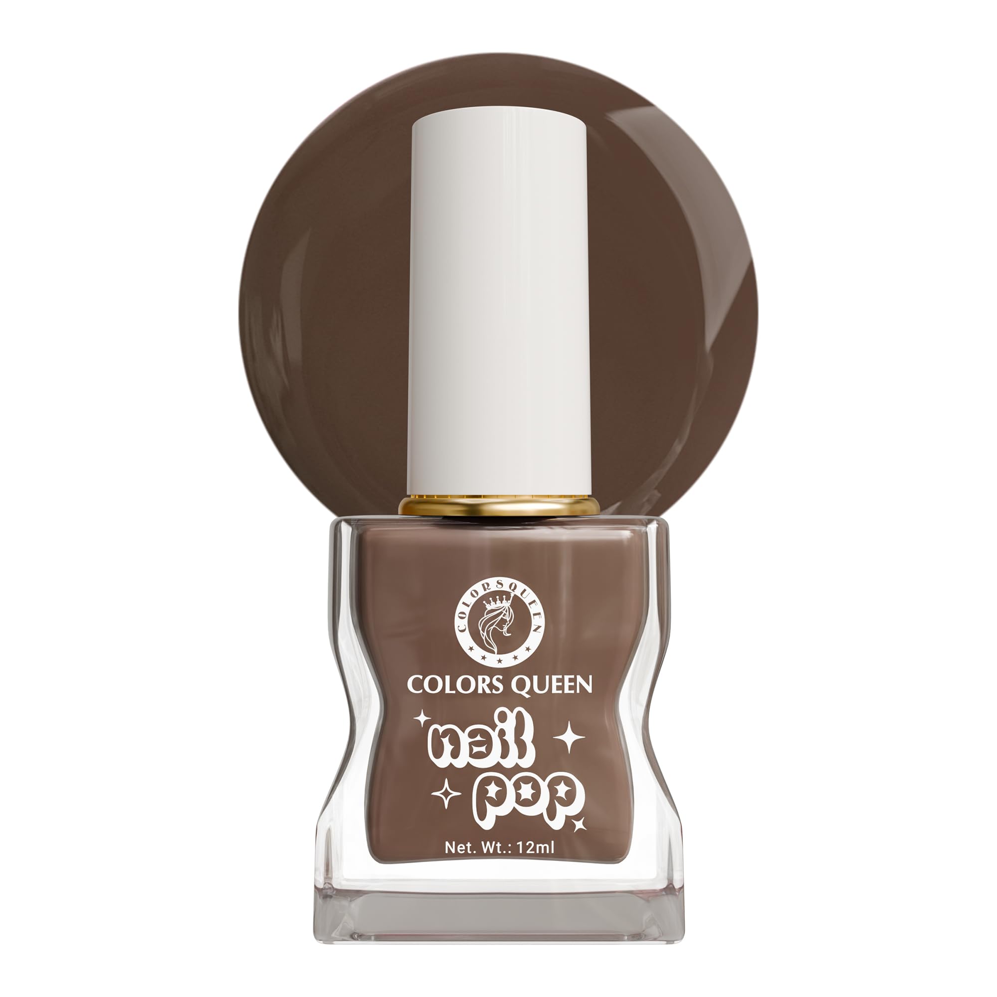 Colors Queen Nail Pop Nail Polish | Glossy Gel Finish with Mirror Like Shine | Chip Resistant & Non Sticky | Single Stroke Application | Long Lasting & Quick Drying Nail Polish for Women (28 - Cocoa Bliss, 12ml)-image-34