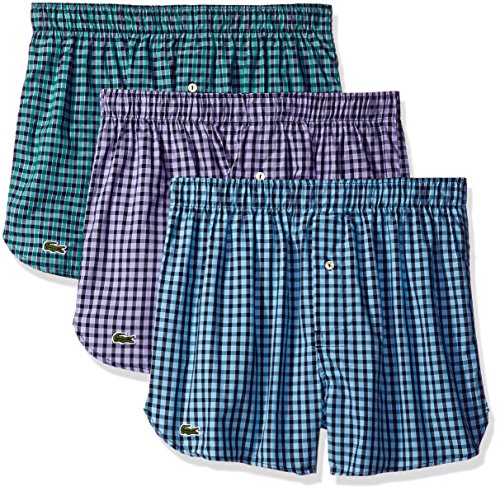 Lacoste Men's Authentics 3-Pack Gingham Boxer