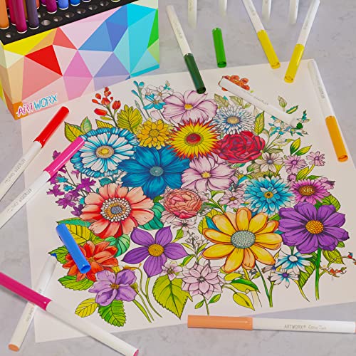 Artworx 72 Felt Tip Pens For Children - Premium Quality Washable Colouring Pens For Kids - Set of 72 Felt Tips With Storage Box - Image 5