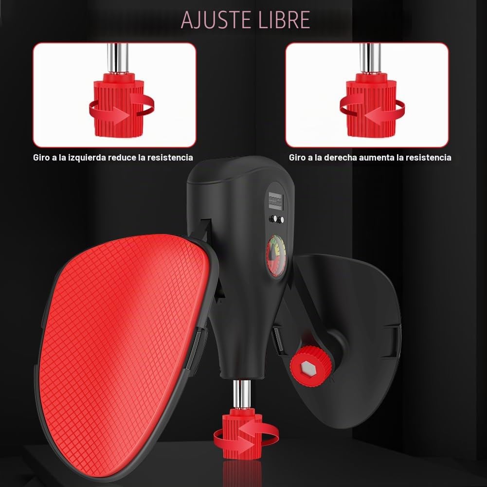 Entrenador de muslos, de 5 a 35 kg, para el suelo pélvico, multifunción, con conteo inteligente, entrenamiento del suelo pélvico en casa para mujeres y hombres, entrenamiento de cadera (negro rojo)