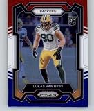 2023 Panini Prizm Prizm Red White Blue #336 Lukas Van Ness RC Rookie Packers Football Trading Card