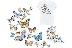 Colorful Butterfly Iron-On Transfers for Kids' Creative Projects