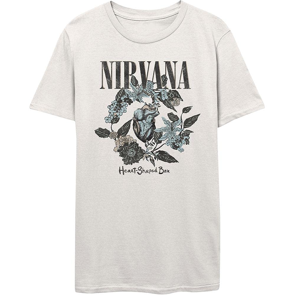 Plastic HeadNirvana T Shirt Heart Shaped Box Band Logo Official Unisex White Size L