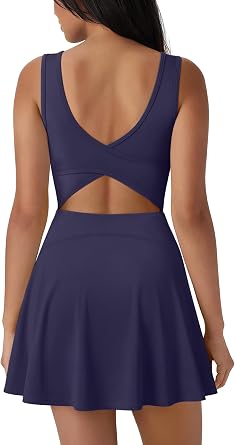SUUKSESS Tennis Dress with Shorts Underneath Easy Peasy Athletic Dresses