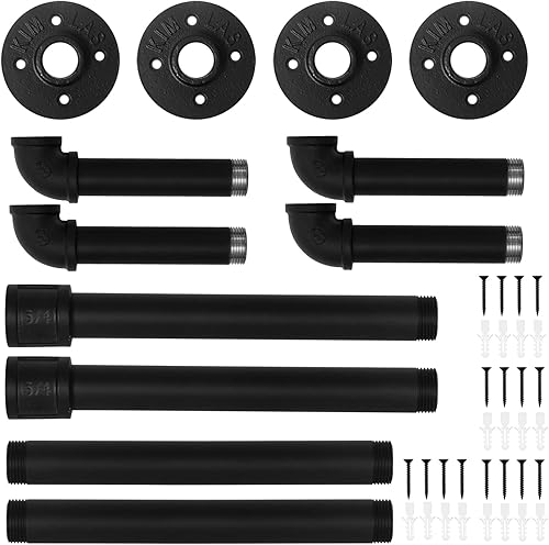 Miniatura 7 de HouseAid Toallero de tubo industrial, soporte de almacenamiento de toallas de baño de granja, organización de toallas de estilo vintage, montado en