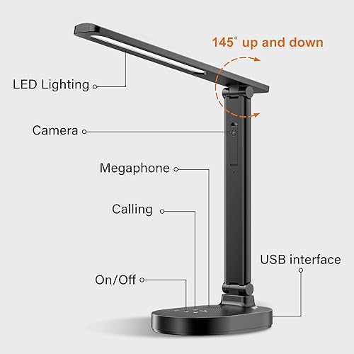 Miniatura 7 de Monitor de bebé inteligente WiFi con cámara, lámpara de escritorio para el cuidado de los ojos con 5 brillo, monitores de bebé 2k HD, conversación