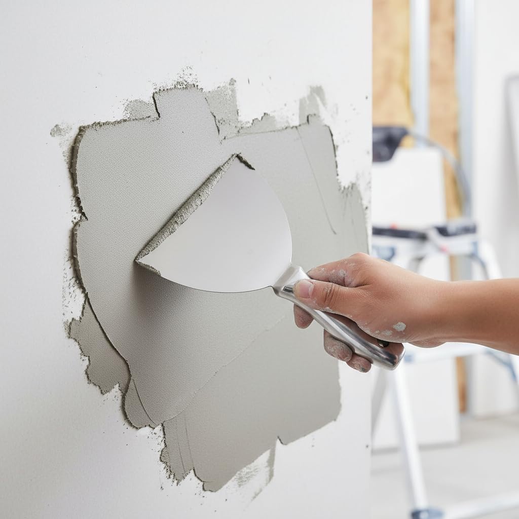 Espátulas Masilla de Acero Inoxidable, Raspadores de Papel Tapiz, Juego de Espátulas de Relleno para Masilla Mango Hueco Plata para Eliminar Pintura y Manchas