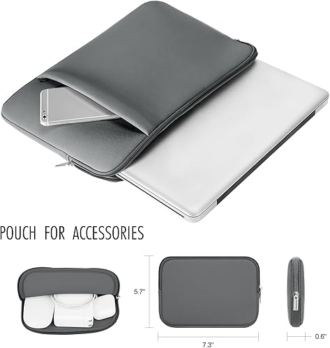 Miniatura 4 de RAINYEAR - Funda para laptop de 11 a 11.6 pulgadas, funda suave de transporte para computadora con bolsillo frontal y bolsa de accesorios,