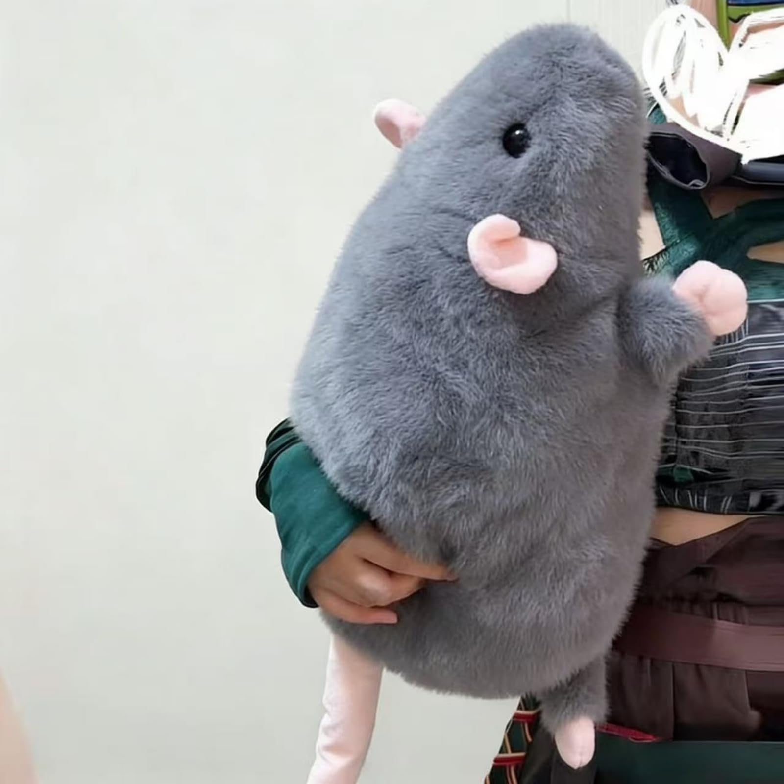 Extra Thicc Fat Rat Plush Toy, Super Soft Chubby Grey Mouse Plushie, Cute Cozy Huggable Animal Pillow for Kids, Teens & Adults (Gray, 35 CM)