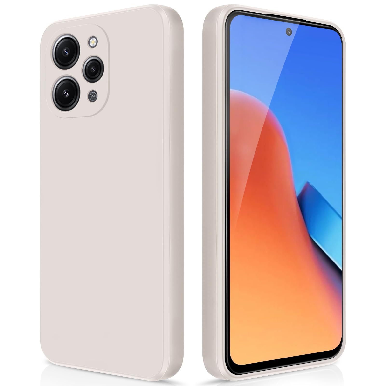 GiiYoon Hülle Kompatibel mit Xiaomi Redmi 12, Hochwertiges Liquid Silicone Case, Rundumschutz Handyhülle, Kratzfestes Weiches Mikrofaserfutter- Weiß