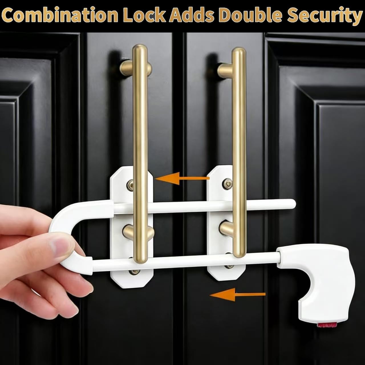Upgrade 4 Packs Sliding Cabinet Locks, Baby Proofing U-Shaped Child Safety Latches ，Childproof Latches for Knobs, Handles on Kitchen Doors and Home Drawers Closet (White, 4)
