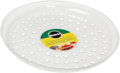 Miracle-Gro SMGCVSH12 12" Heavy Duty Plastic Saucer, Clear