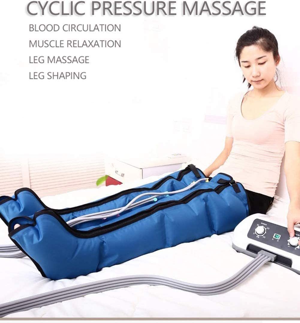 Masajeador neumático de piernas, botas de recuperación de fisioterapia, sistema de ciclo de aire para piernas, masajeador de piernas para circulación, pantorrilla, pies, muslos, rodillas, para alivi