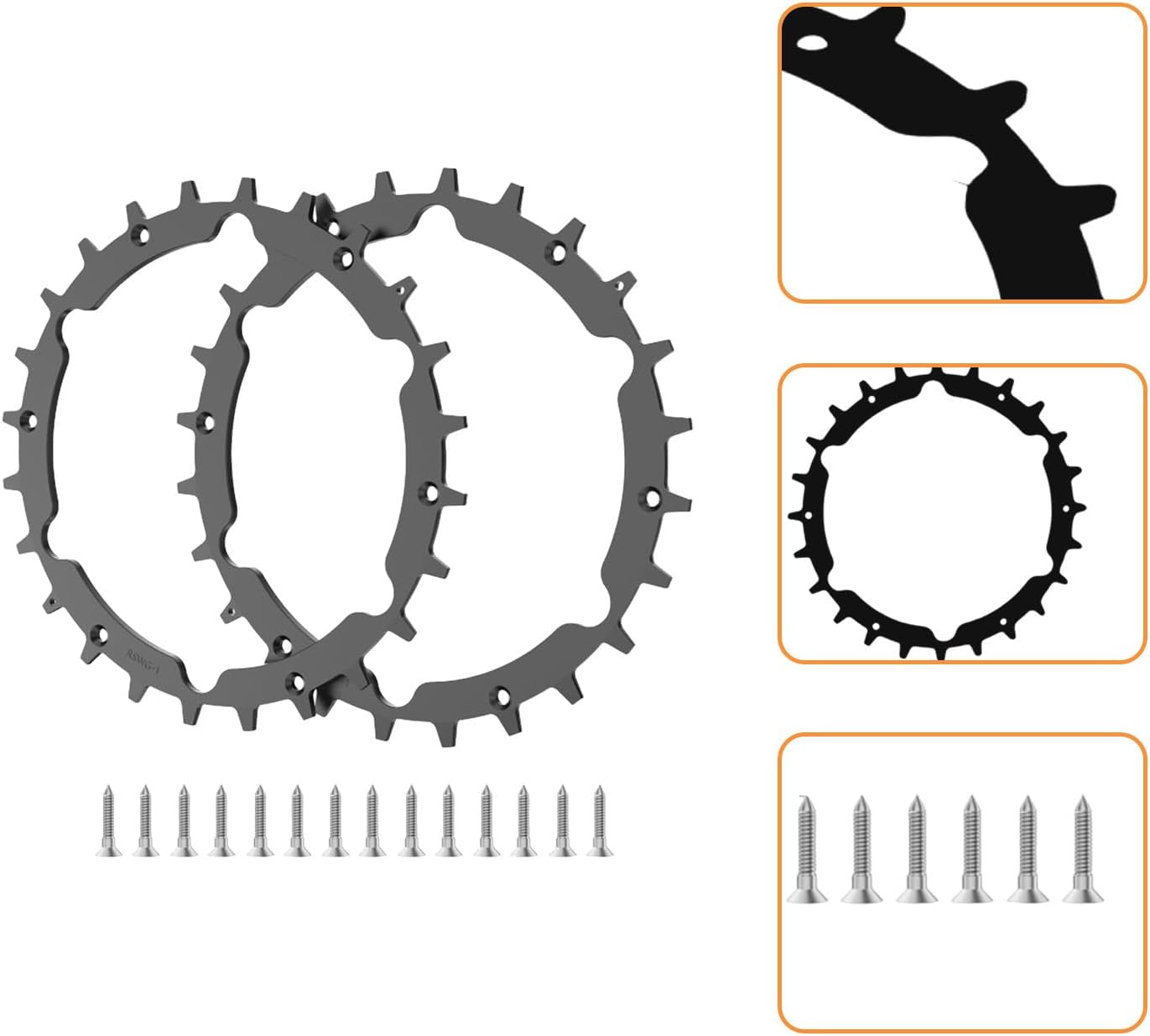 Robot Traction Wheel for Gardena Sileno City 250 Smart 300 400 600 500 Smart 500 Smart+ Life1000 Robotic Lawn Mower, 212MM Non-slip Lawnmower Spikes Repair Accessories, 2 Spikes with 14 Nails