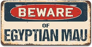 SignMission Beware of Egyptian Mau Aluminum License Plate | License Plate 12" X 6" Fits Any Car, Truck, SUV, RV, or Trailer | Made in The USA