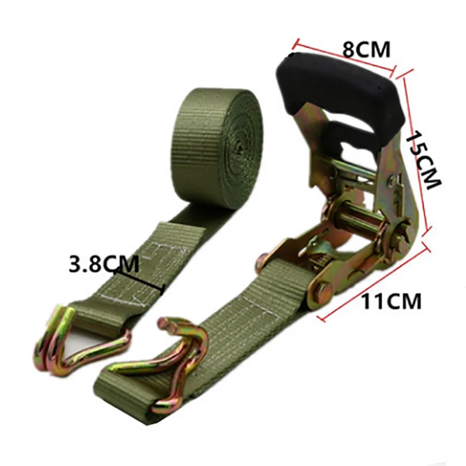 Ratschengurte 1Set Schnalle Tie-Down Gürtel Gurte Güter for Auto Motorrad Stark for Gepäck Tasche Ratsche Fahrrad Mit Seil gürtel Metall Schnalle Schlepptau (Color : 8M)