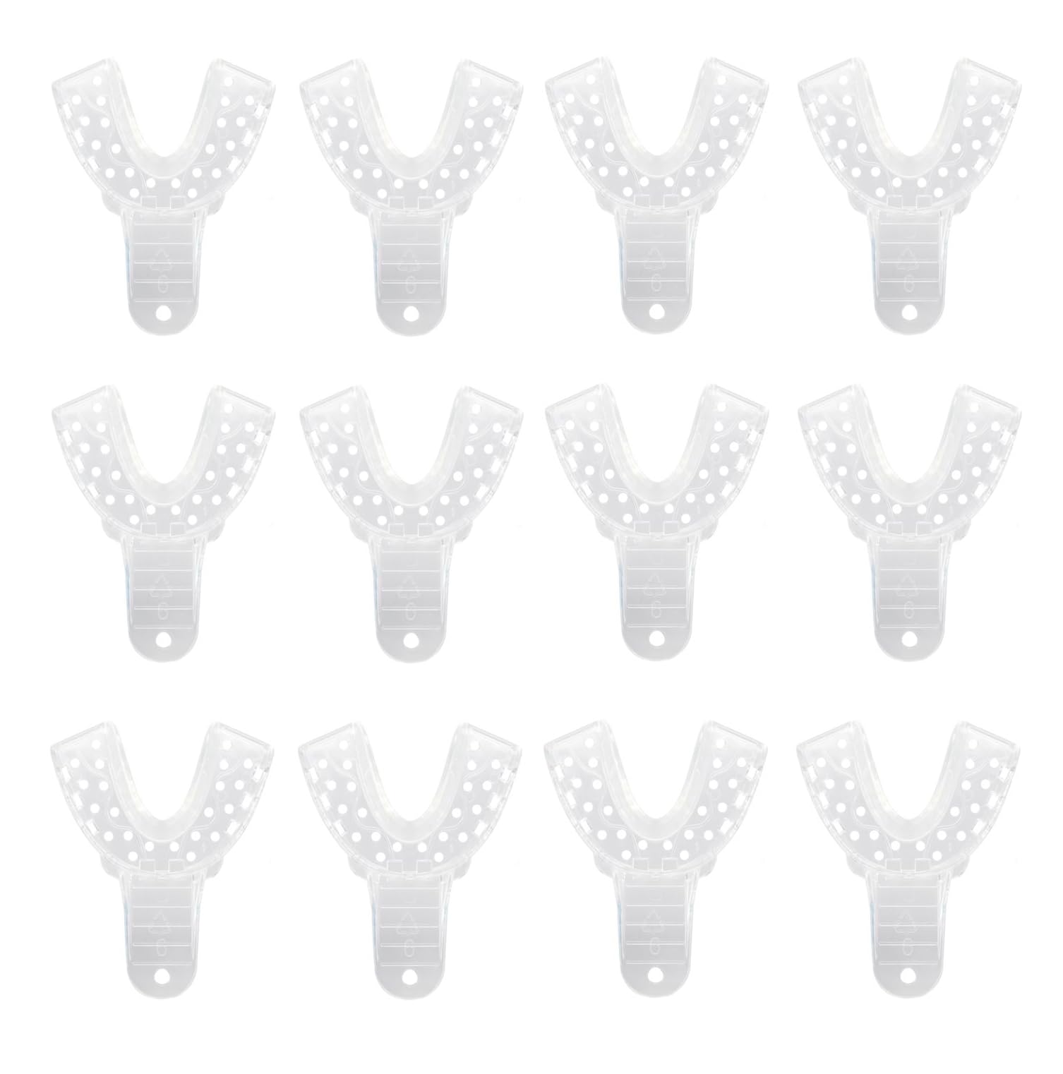 AmeriCan Goods Premium Exellent Cystal Dental Impression Trays 12/Bg XL-S Disposable Impression Trays (#6 S-Lower)
