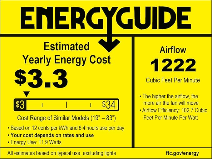 Ventilador de Techo 24" Con Luz LED y Control Remoto 120V miniatura 6