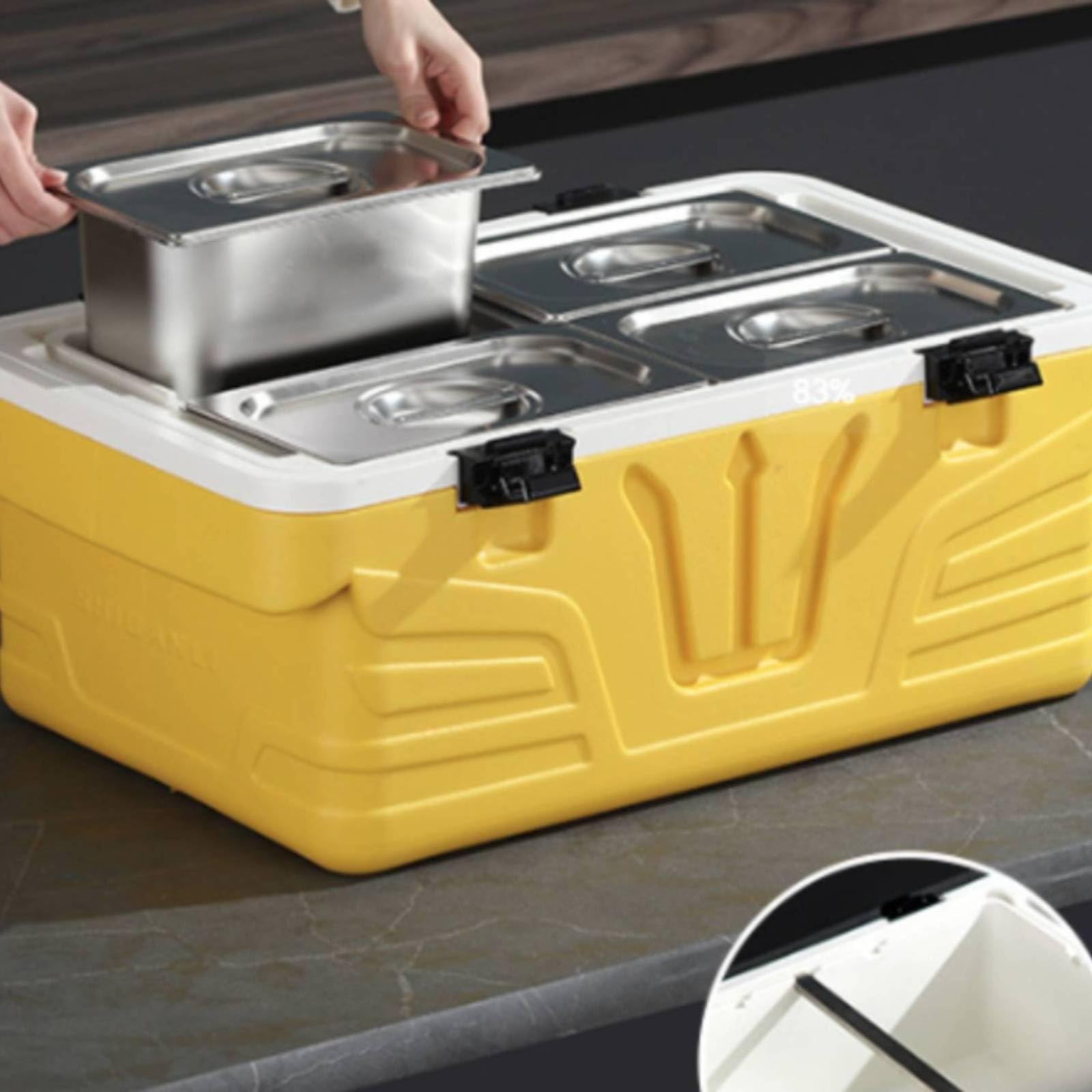 Box Termico con Interno in Acciaio Capiente Contenitore Isotermico con Coperchio Pratico Contenitore Isotermico per