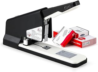 Heavy Duty Stapler 210 Sheets Large Capacity Office Staplers for Desk with 4000 Staples, Black Labor Saving Stapler with Adjustable Stapling, Jam Free for Office, Classroom Paper Binding